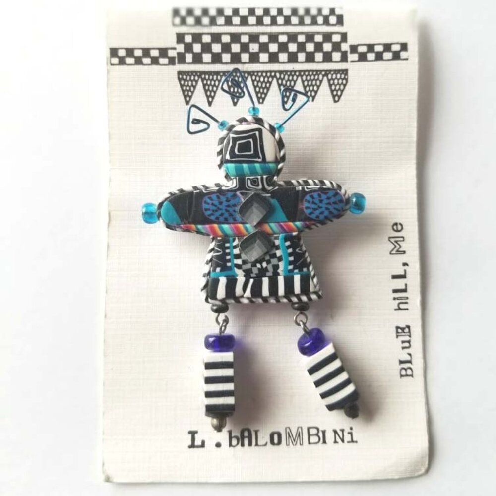 Fimo clay brooch